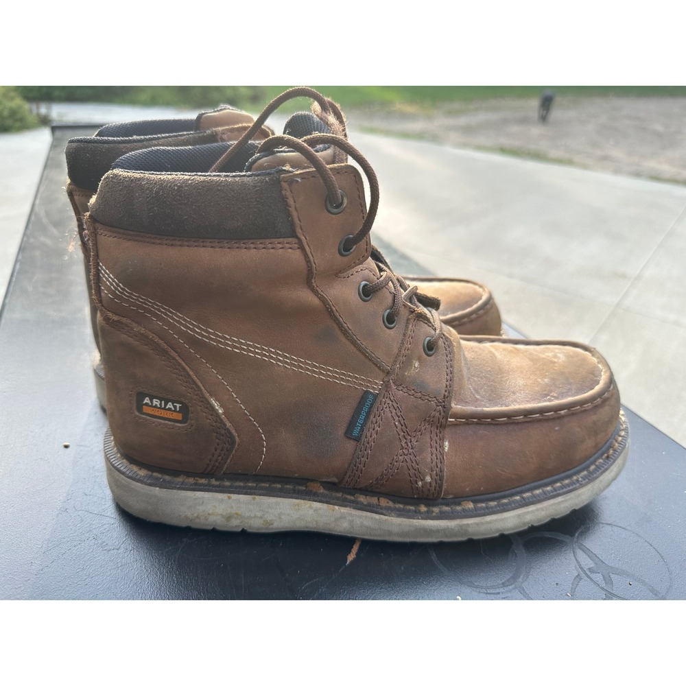 Ariat Work Rebar Wedge Composite Toe Waterproof Boots Brown Mens 11B 10038335